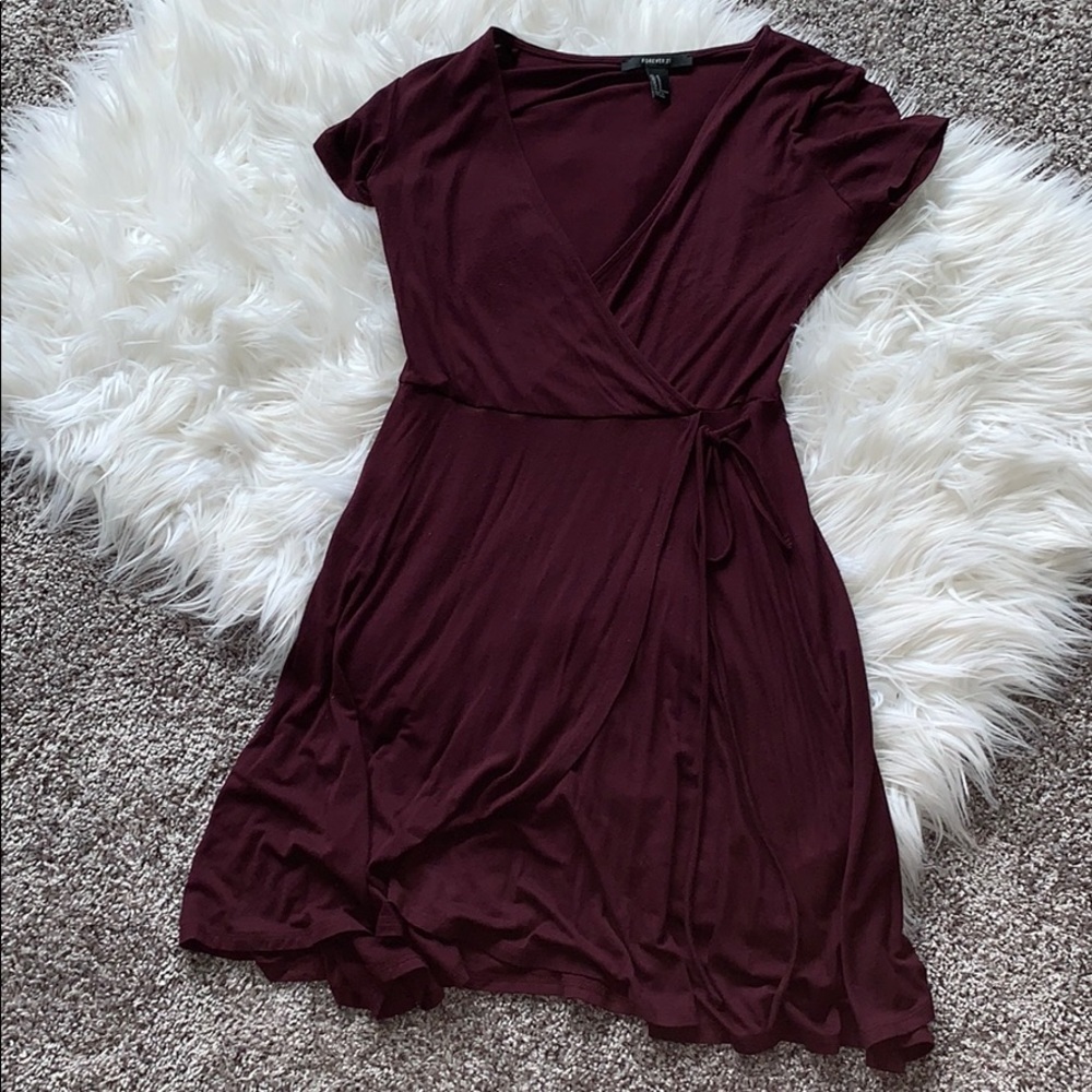Maroon Wrap Dress
